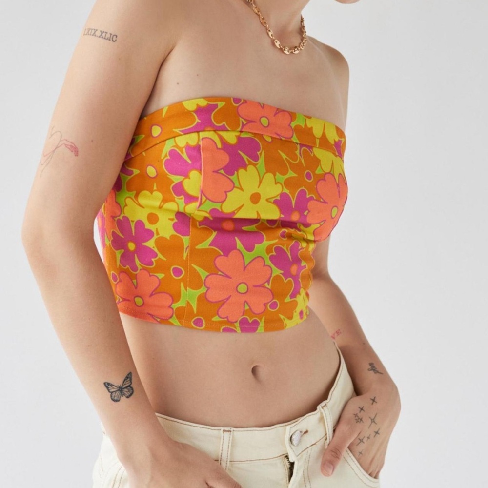 Another Girl Floral Tube Top